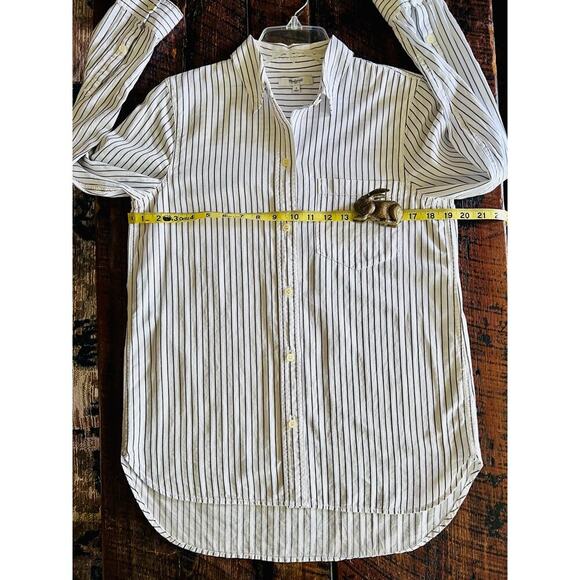 Not For Sale-Madewell Shirt in Dalton Stripe White & Blue Button Up Small - Picture 12 of 17